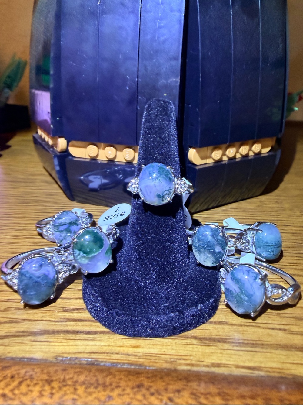Stainless Steel Moss Agate Ring - Picture 4 of 9